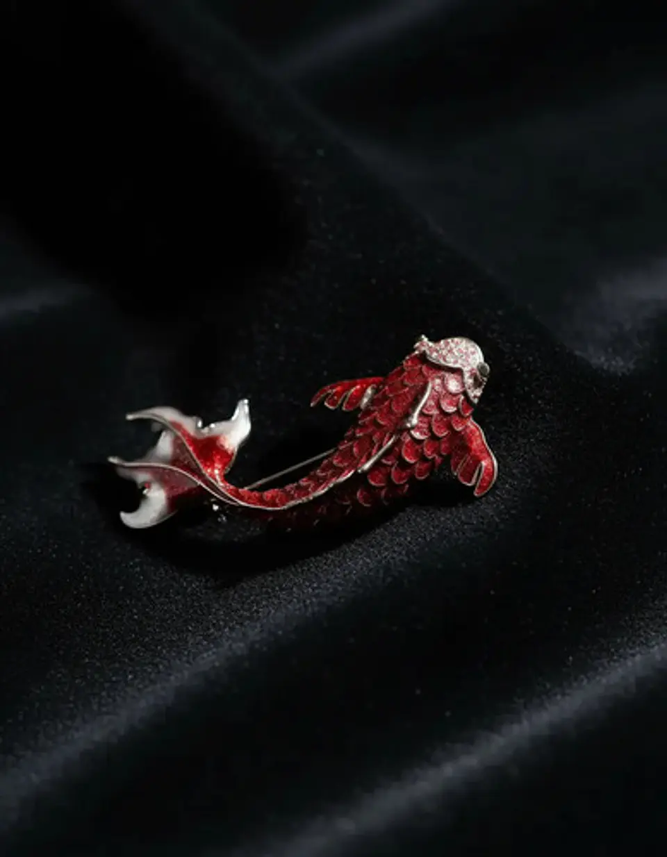 Broche De Alfiler Para Hombre Y Mujer Pez Koi Rojo Esmaltado 7