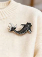 Broche De Alfiler Para Hombre Y Mujer Pez Koi Rojo Esmaltado - Miniatura 15