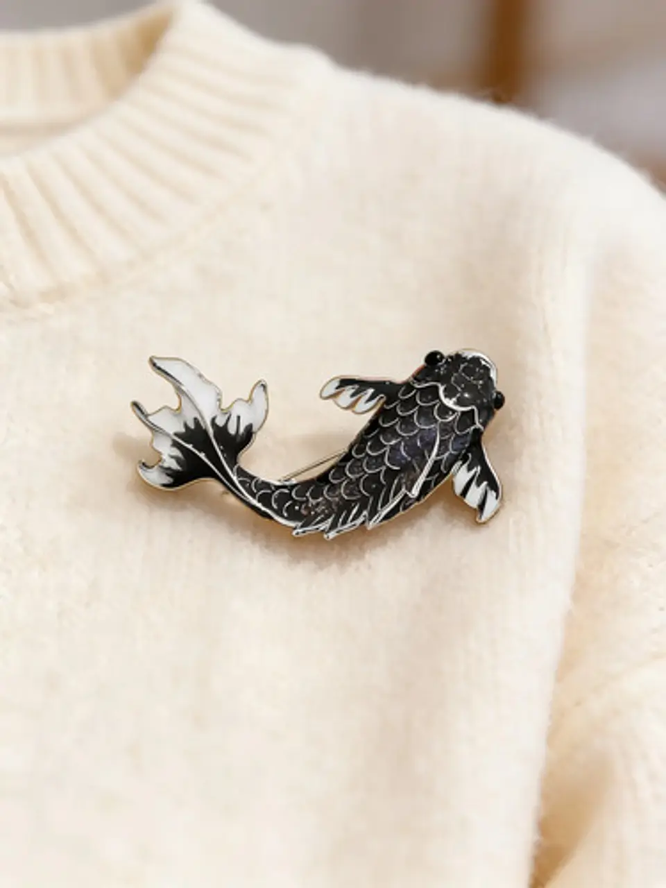 Broche De Alfiler Para Hombre Y Mujer Pez Koi Rojo Esmaltado 15