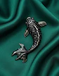 Broche De Alfiler Para Hombre Y Mujer Pez Koi Rojo Esmaltado - Miniatura 18