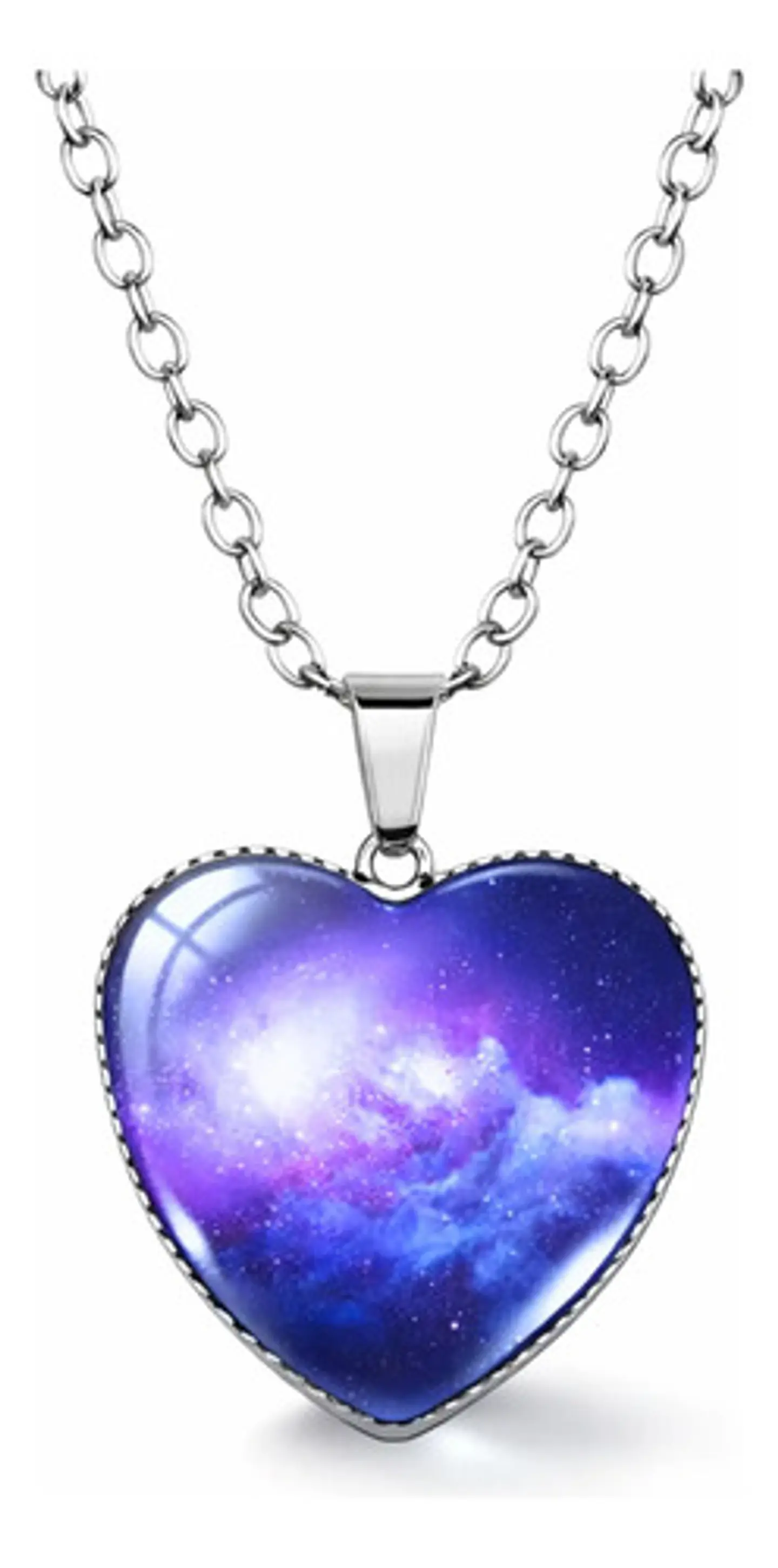 Collar Para Hombres Y Mujeres Dije Corazón Nebulosa Galaxia 1