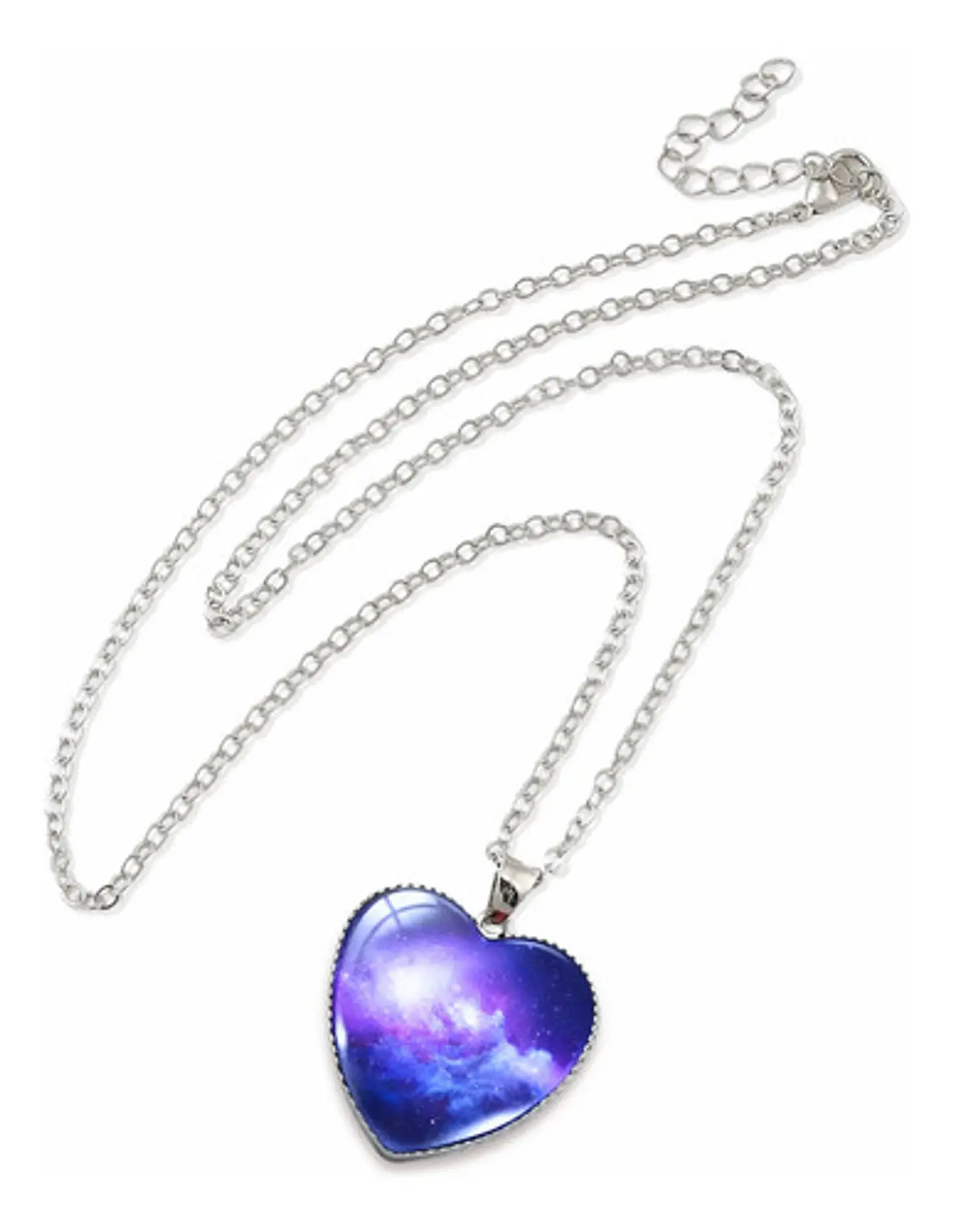 Collar Para Hombres Y Mujeres Dije Corazón Nebulosa Galaxia 2