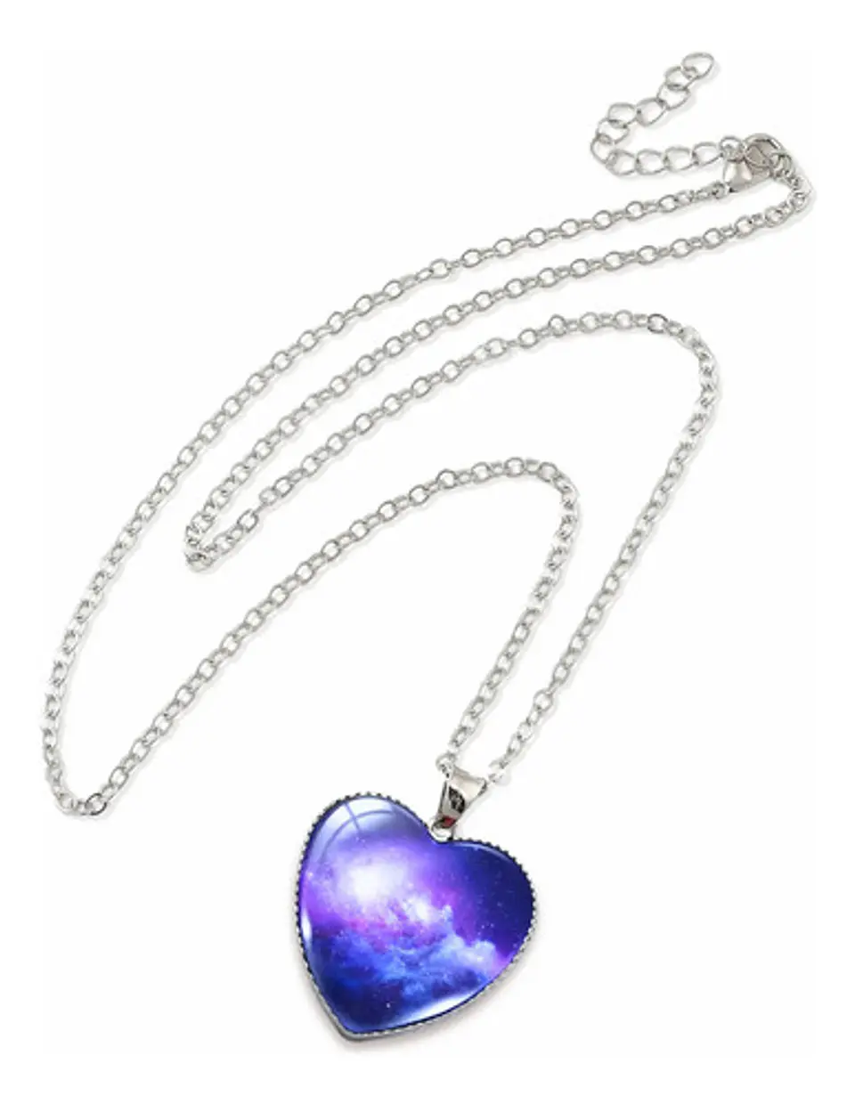 Collar Para Hombres Y Mujeres Dije Corazón Nebulosa Galaxia 2