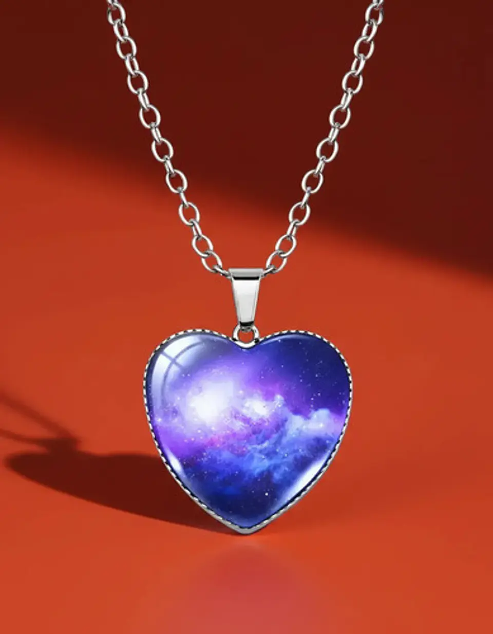 Collar Para Hombres Y Mujeres Dije Corazón Nebulosa Galaxia 7