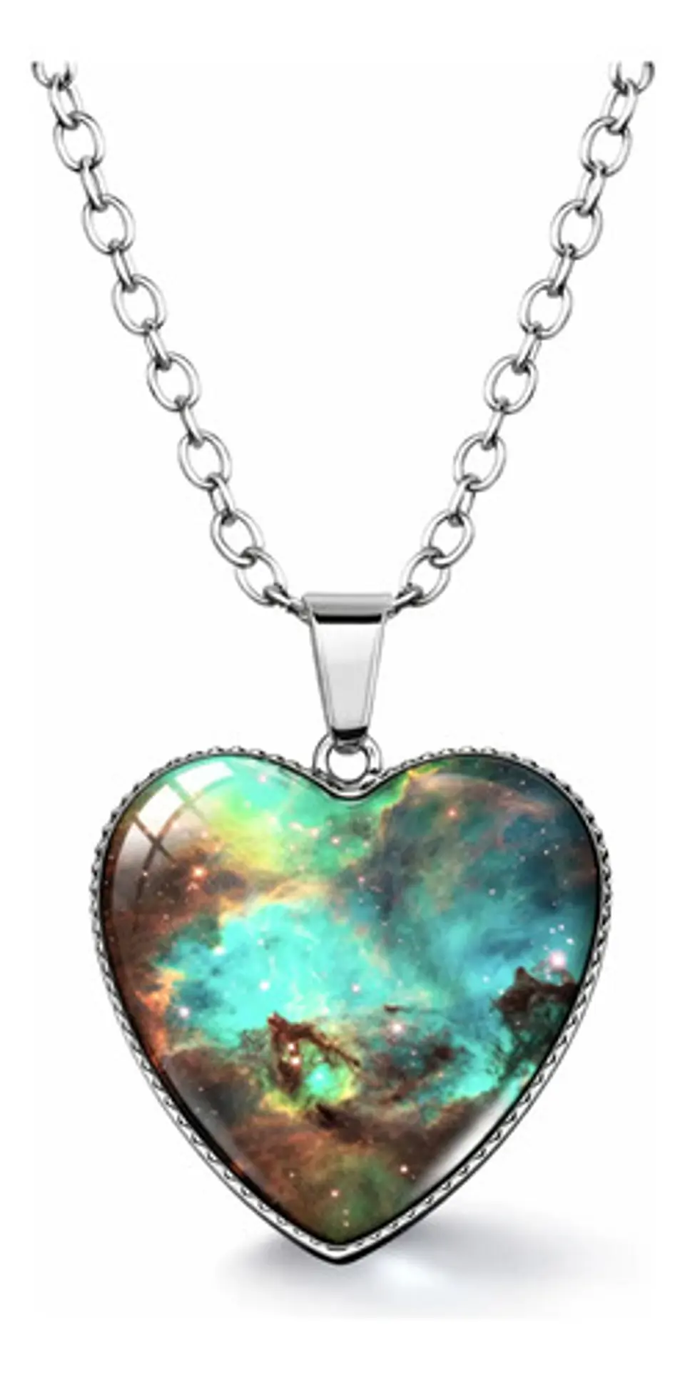 Collar Para Hombres Y Mujeres Dije Corazón Nebulosa Galaxia 8