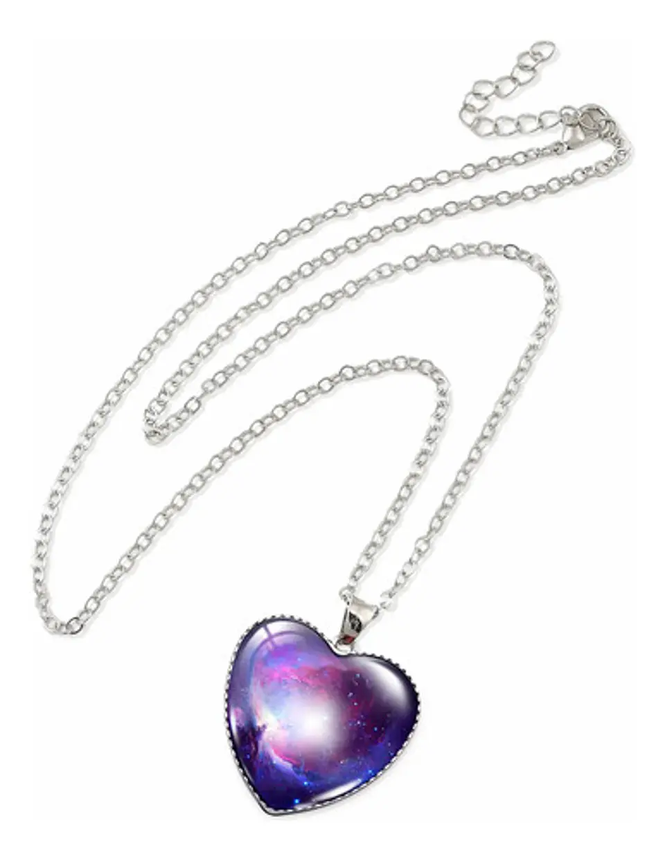 Collar Para Hombres Y Mujeres Dije Corazón Nebulosa Galaxia 15