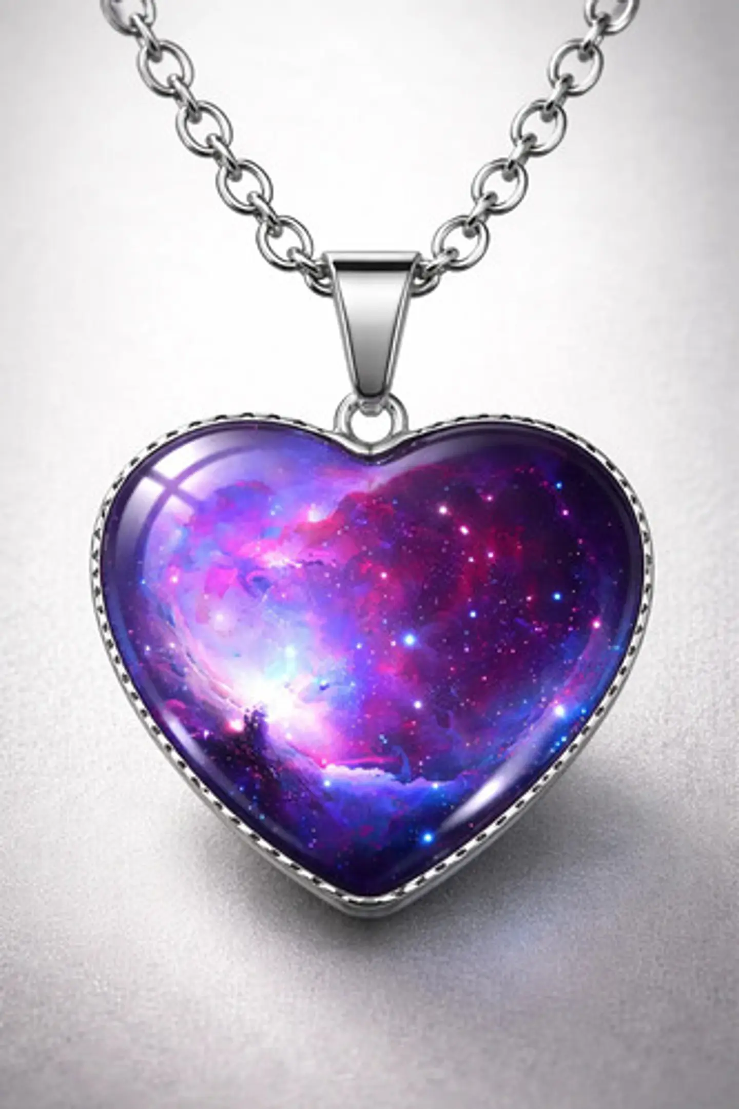 Collar Para Hombres Y Mujeres Dije Corazón Nebulosa Galaxia 17