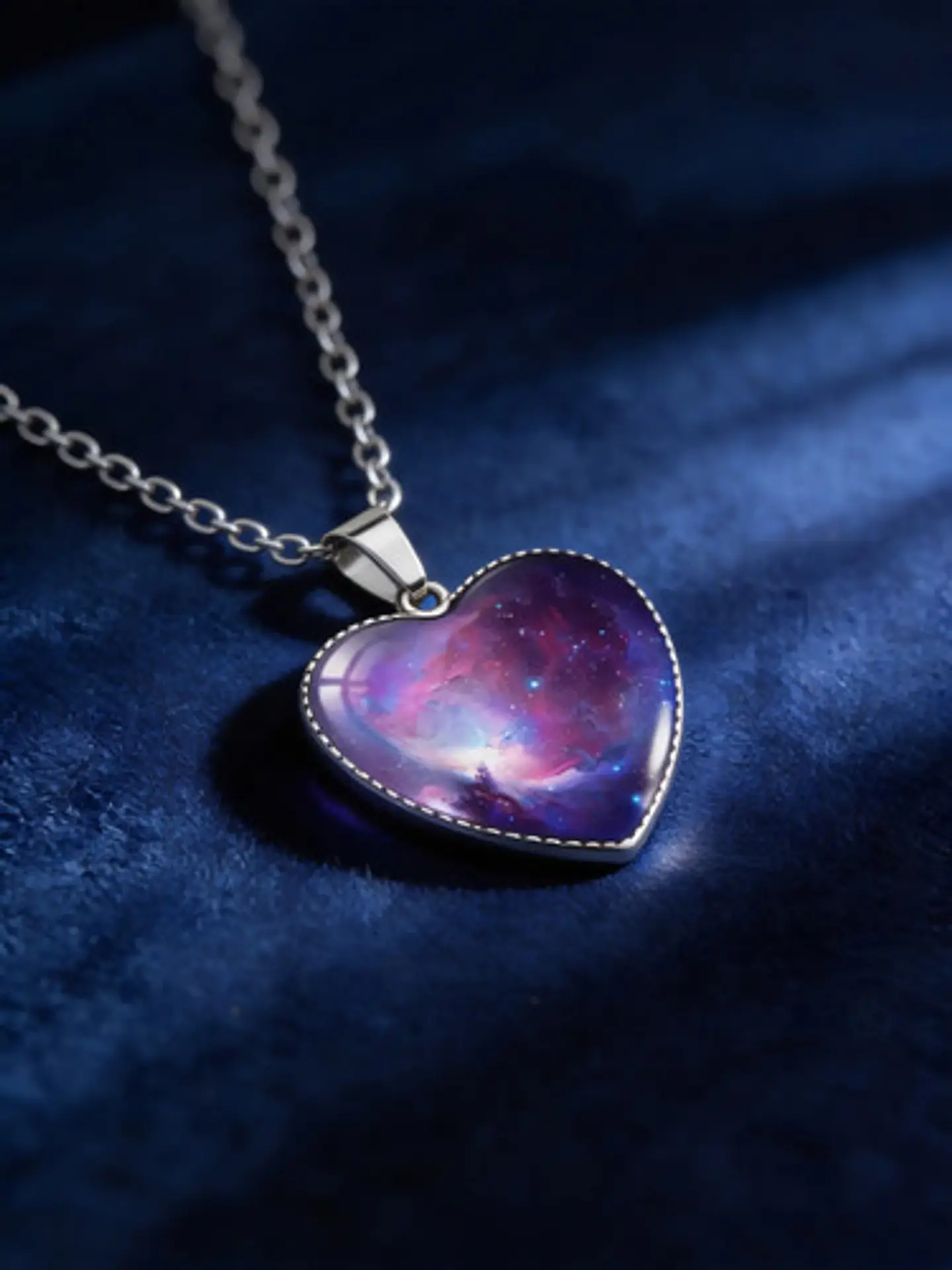 Collar Para Hombres Y Mujeres Dije Corazón Nebulosa Galaxia 19