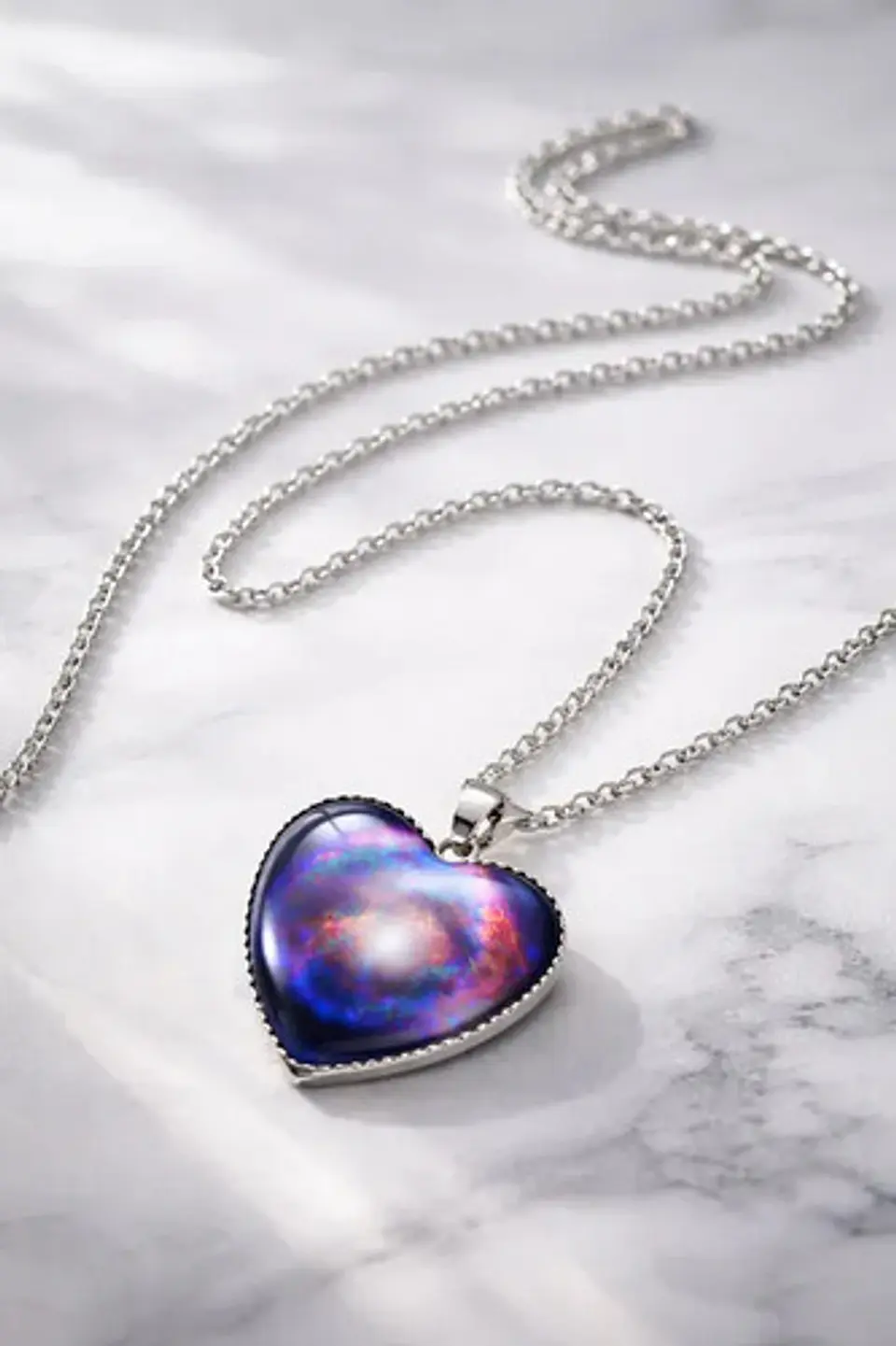 Collar Para Hombres Y Mujeres Dije Corazón Nebulosa Galaxia 24