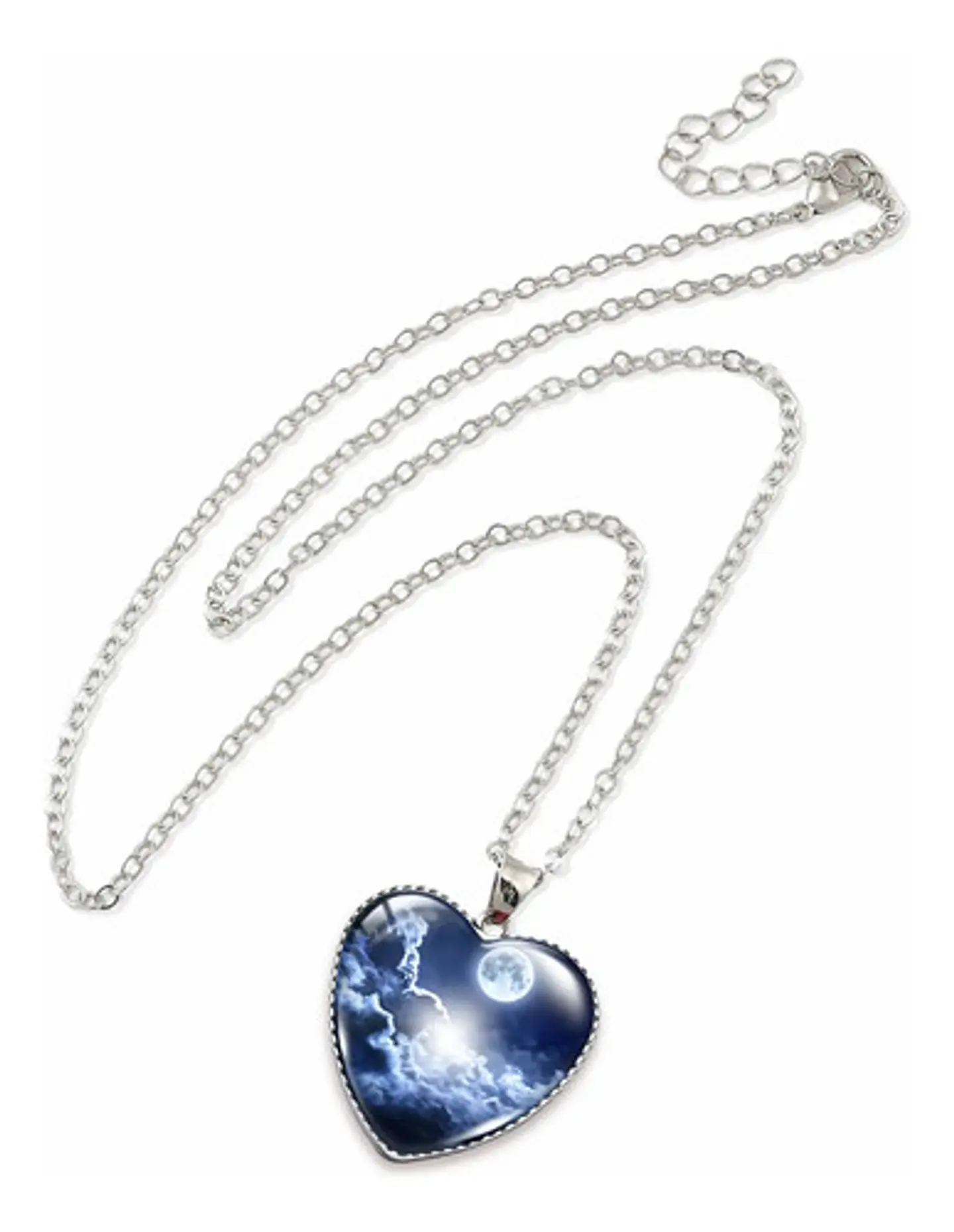 Collar Para Hombres Y Mujeres Dije Corazón Nebulosa Galaxia 30