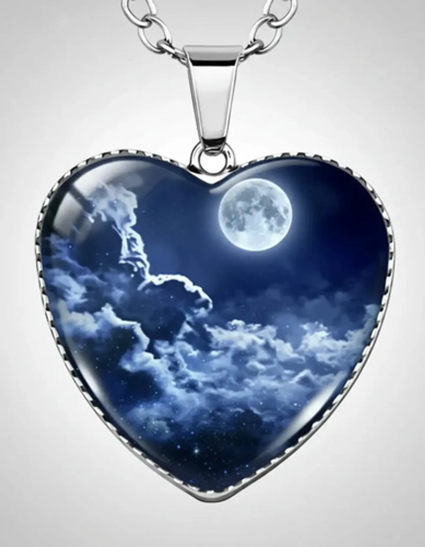 Collar Para Hombres Y Mujeres Dije Corazón Nebulosa Galaxia 32