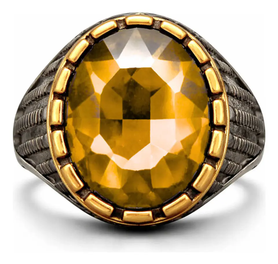 Anillo Moderno Clásico Para Hombre Y Mujer Piedra Azul Agua 2