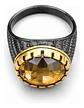 Anillo Moderno Clásico Para Hombre Y Mujer Piedra Azul Agua - Miniatura 3