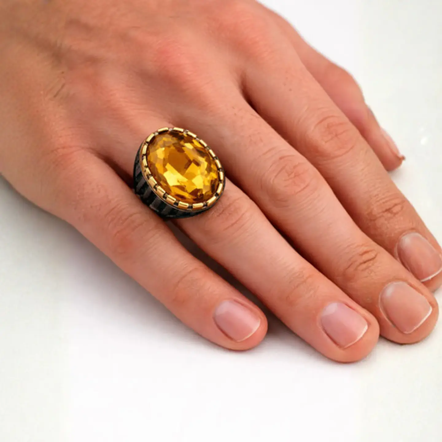 Anillo Moderno Clásico Para Hombre Y Mujer Piedra Azul Agua 4