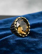 Anillo Moderno Clásico Para Hombre Y Mujer Piedra Azul Agua - Miniatura 6