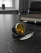 Anillo Moderno Clásico Para Hombre Y Mujer Piedra Azul Agua - Miniatura 7