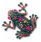 Broche De Alfiler Para Mujer Rana De Lujo Multicolor Piedras - Miniatura 1