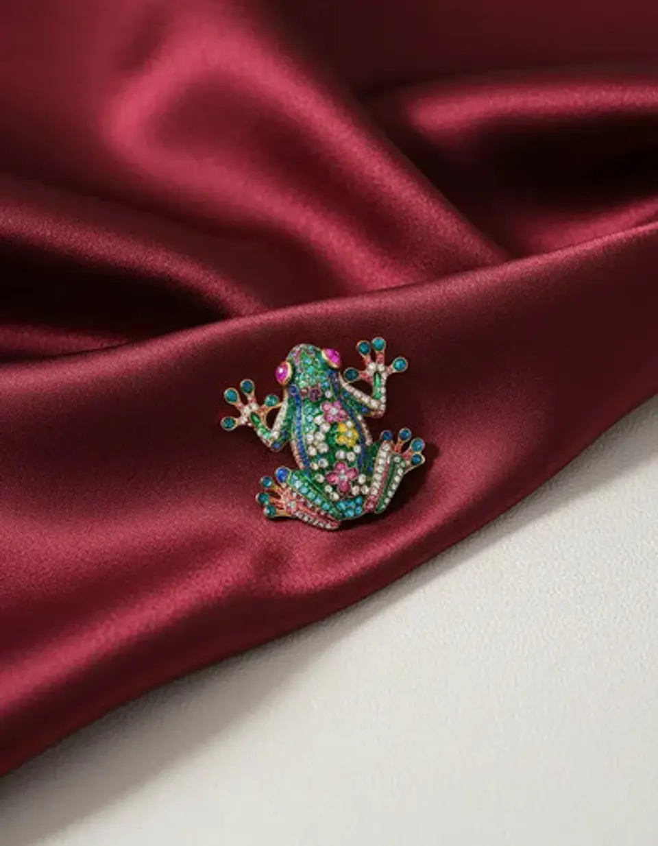 Broche De Alfiler Para Mujer Rana De Lujo Multicolor Piedras 5