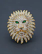 Broche De Alfiler Para Hombre Y Mujer León Imperial Cristal - Miniatura 5