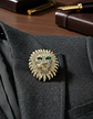 Broche De Alfiler Para Hombre Y Mujer León Imperial Cristal - Miniatura 6