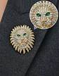 Broche De Alfiler Para Hombre Y Mujer León Imperial Cristal - Miniatura 7