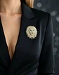 Broche De Alfiler Para Hombre Y Mujer León Imperial Cristal - Miniatura 9
