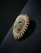 Broche De Alfiler Para Hombre Y Mujer León Imperial Cristal - Miniatura 10