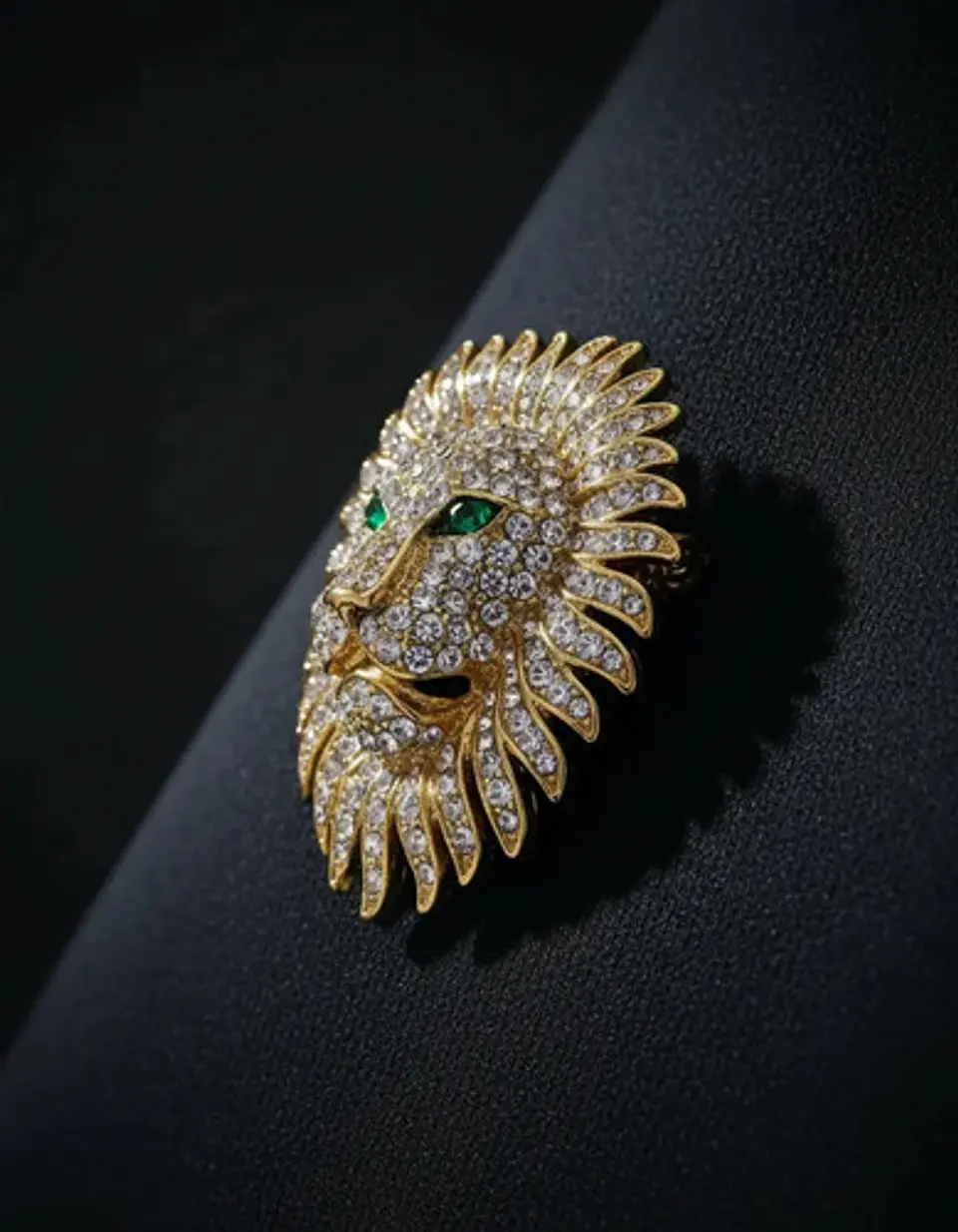 Broche De Alfiler Para Hombre Y Mujer León Imperial Cristal 10