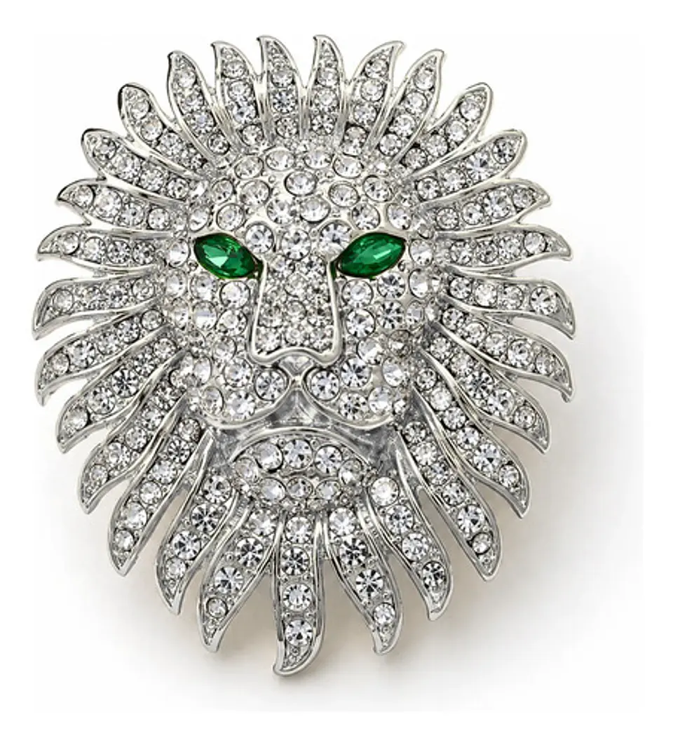 Broche De Alfiler Para Hombre Y Mujer León Imperial Cristal 11