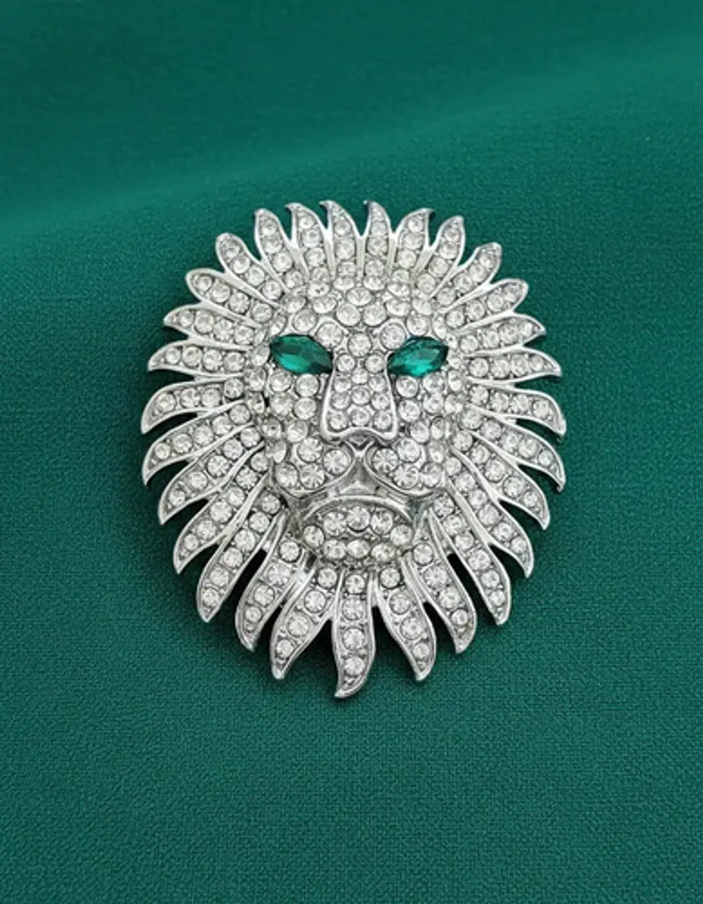 Broche De Alfiler Para Hombre Y Mujer León Imperial Cristal 15