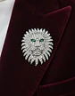 Broche De Alfiler Para Hombre Y Mujer León Imperial Cristal - Miniatura 19