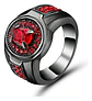 Anillo Moderno Negro Para Mujeres Sello Con Halo Piedras Cz - Miniatura 1