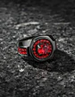 Anillo Moderno Negro Para Mujeres Sello Con Halo Piedras Cz - Miniatura 7