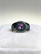 Anillo Moderno Negro Para Mujeres Sello Con Halo Piedras Cz - Miniatura 13