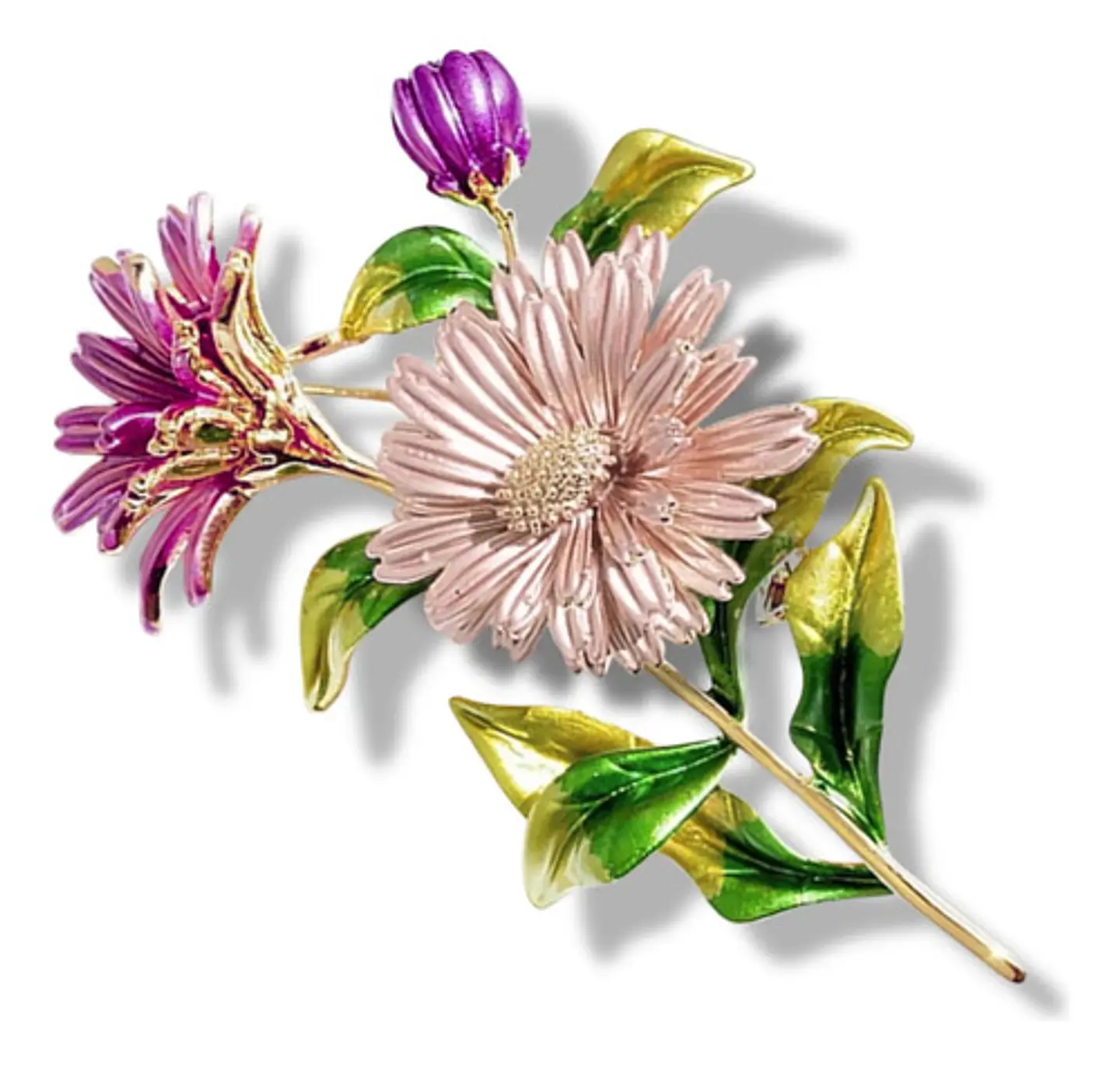 Broche De Alfiler Para Mujeres Floral Esmaltada Margarita 1