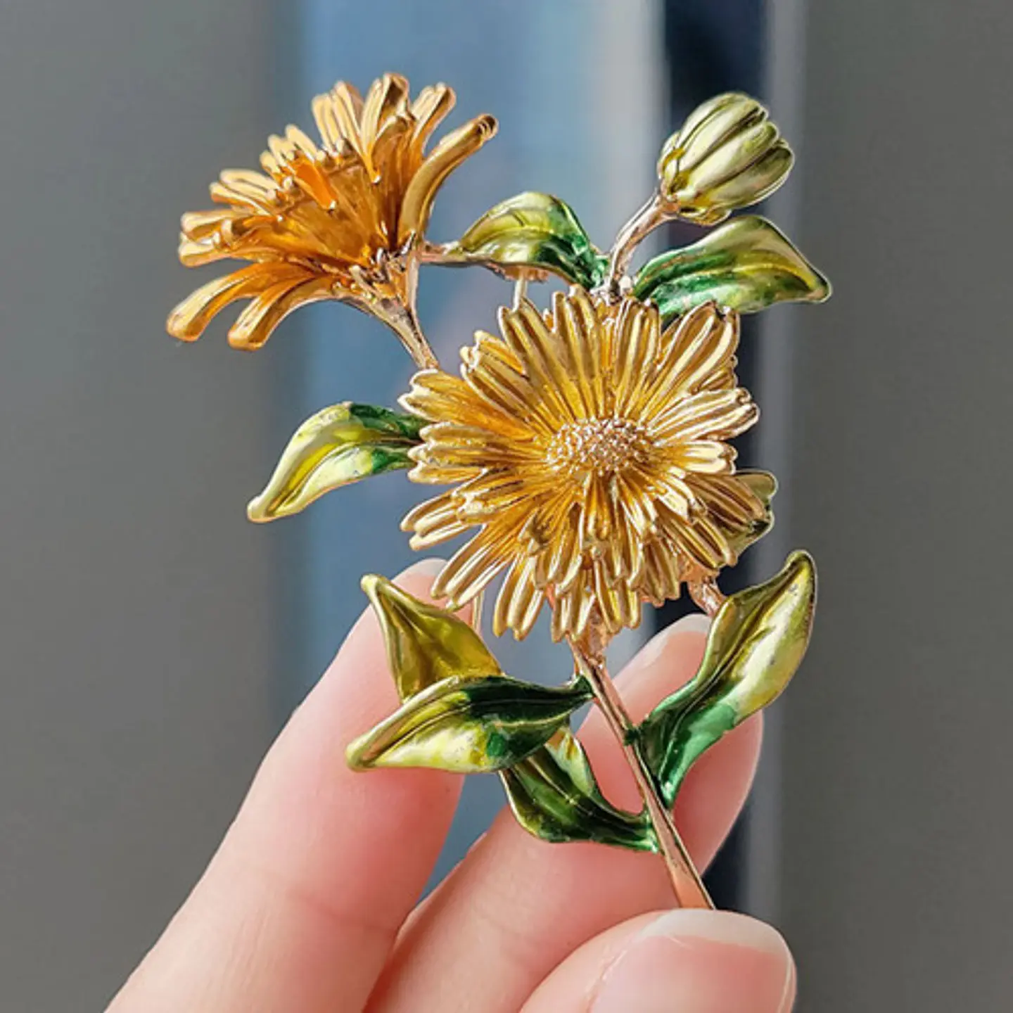 Broche De Alfiler Para Mujeres Floral Esmaltada Margarita 10