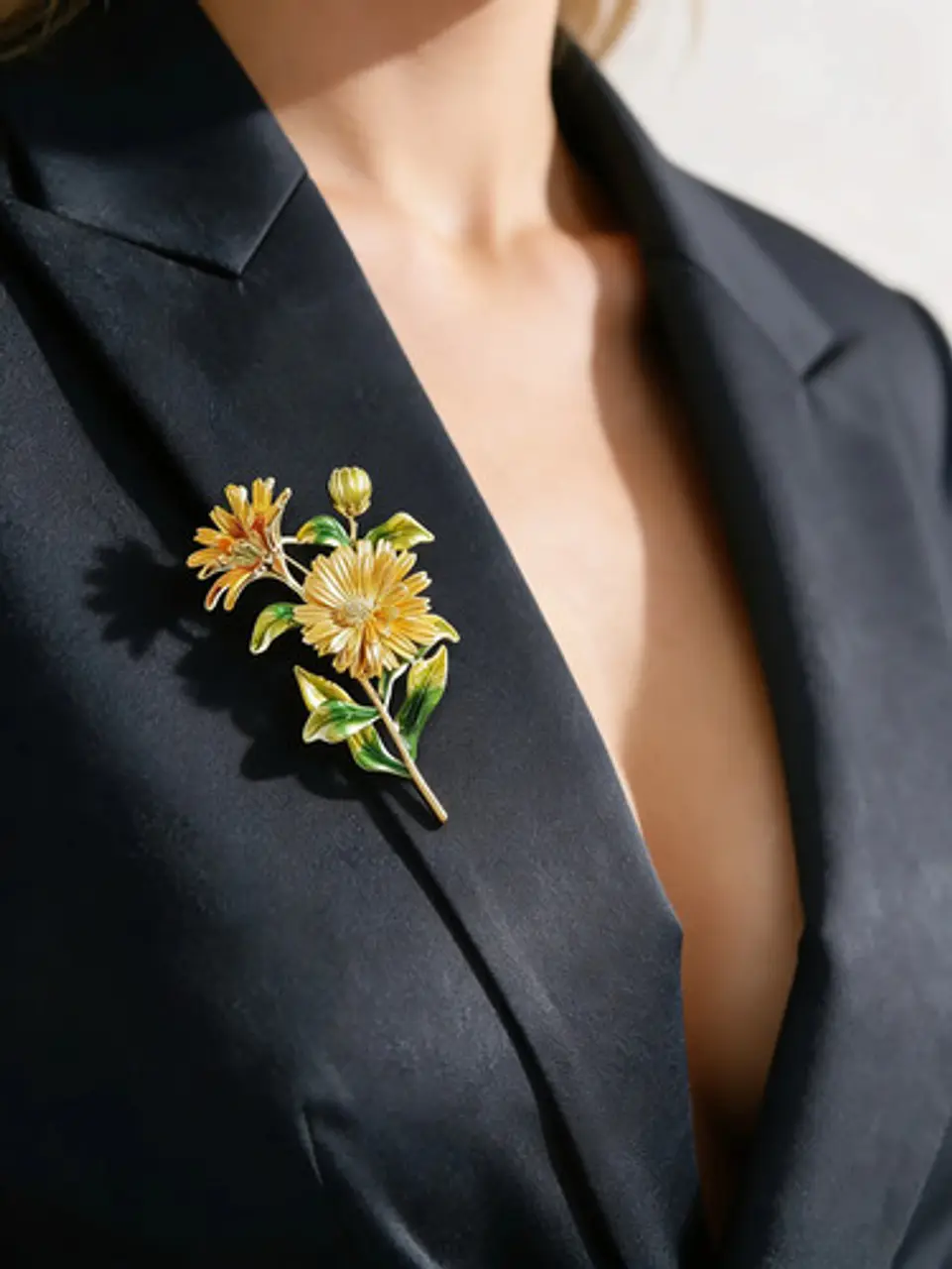 Broche De Alfiler Para Mujeres Floral Esmaltada Margarita 14
