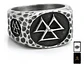 Anillo Vikingo De Acero Para Hombre Con Valknut Ægishjálmur - Miniatura 1