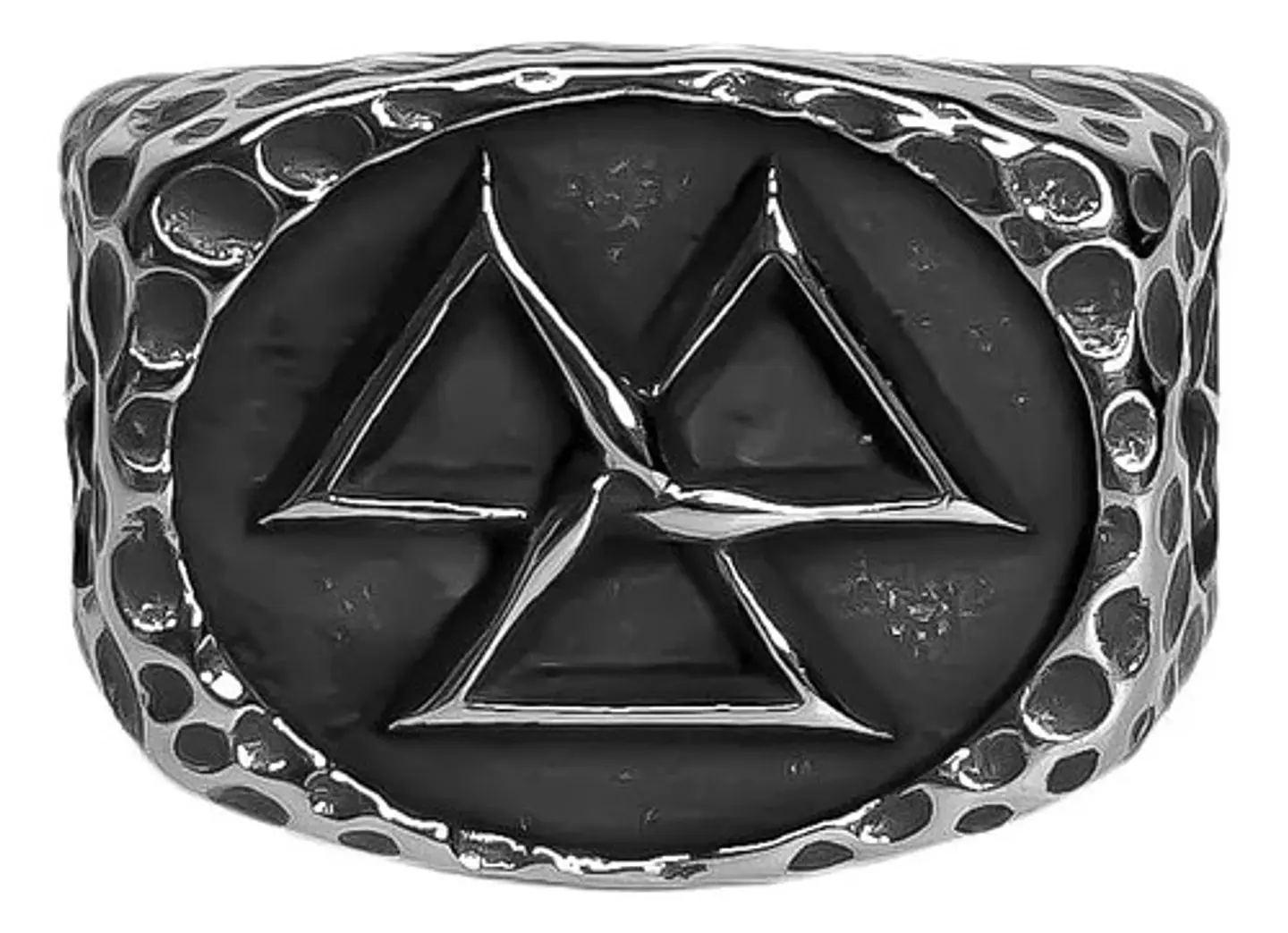 Anillo Vikingo De Acero Para Hombre Con Valknut Ægishjálmur 2