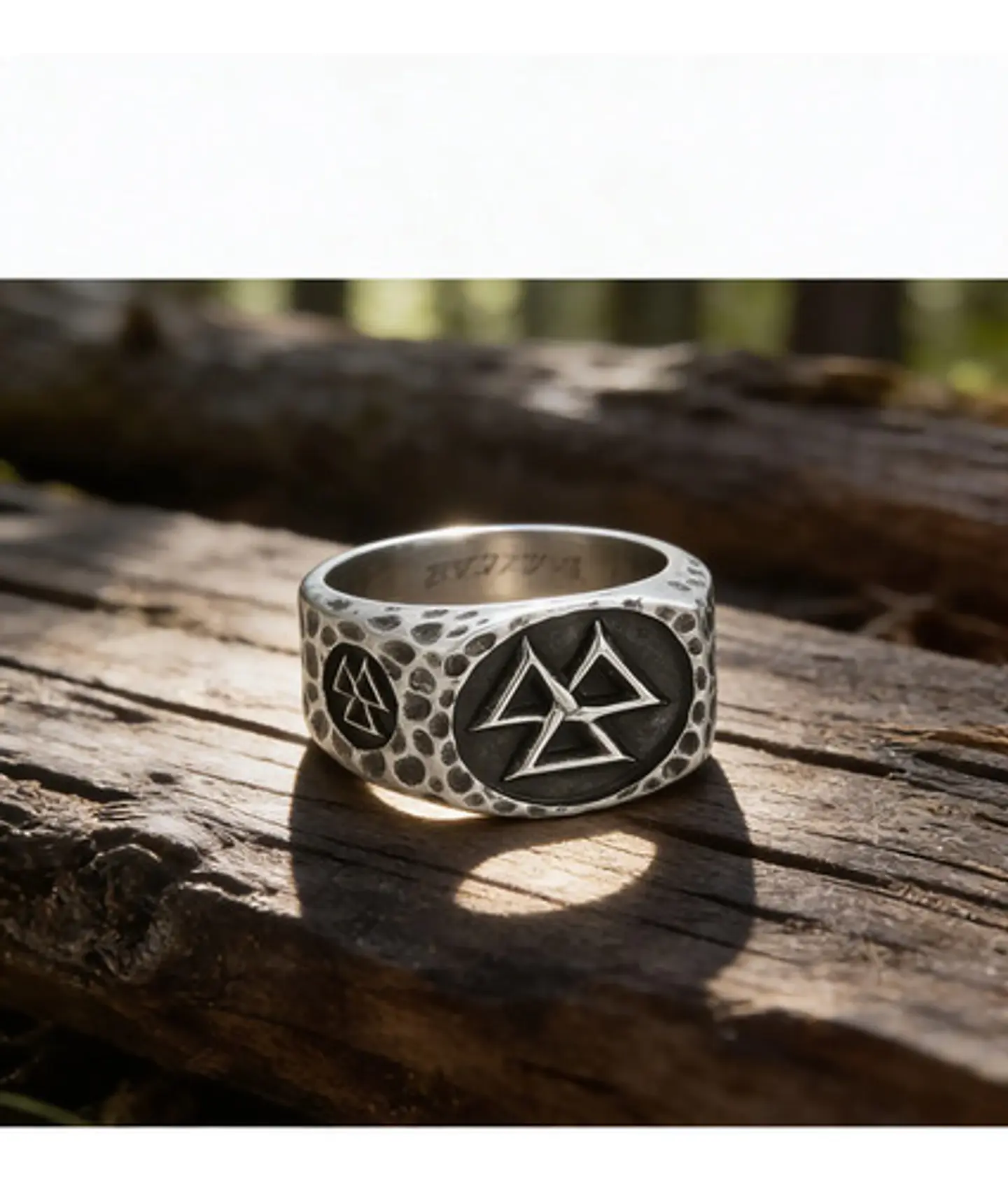 Anillo Vikingo De Acero Para Hombre Con Valknut Ægishjálmur 5