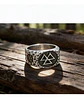 Anillo Vikingo De Acero Para Hombre Con Valknut Ægishjálmur - Miniatura 5