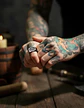 Anillo Vikingo De Acero Para Hombre Con Valknut Ægishjálmur - Miniatura 7