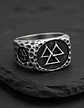 Anillo Vikingo De Acero Para Hombre Con Valknut Ægishjálmur - Miniatura 10