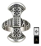 Anillo Para Hombres Vikingo De Acero Color Plata Halo Hacha - Miniatura 1