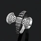 Anillo Para Hombres Vikingo De Acero Color Plata Halo Hacha - Miniatura 8