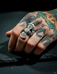 Anillo Para Hombres Vikingo De Acero Color Plata Halo Hacha - Miniatura 10