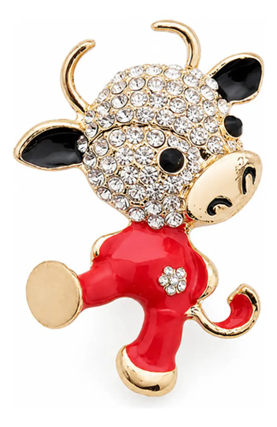 Broche Para Mujeres De Alfiler Vaca Kawaii Esmaltada Piedras 1