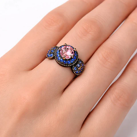 Anillo Vintage Moderno Para Mujeres Con Piedra Lujo Elegante