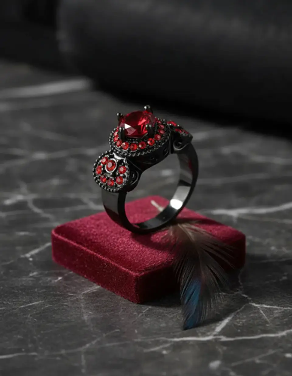 Anillo Vintage Moderno Para Mujeres Con Piedra Lujo Elegante 8
