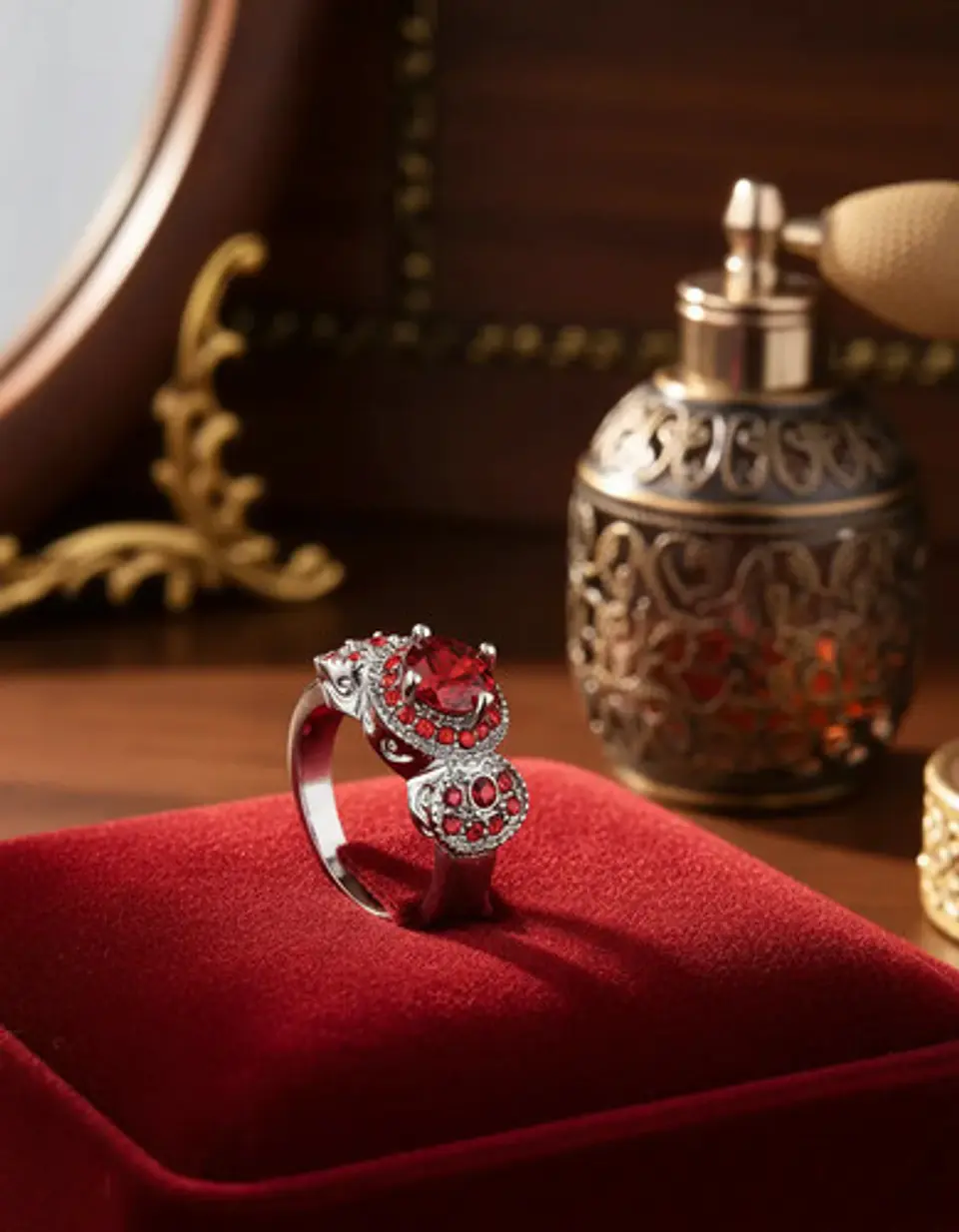 Anillo Vintage Moderno Para Mujeres Con Piedra Lujo Elegante 18